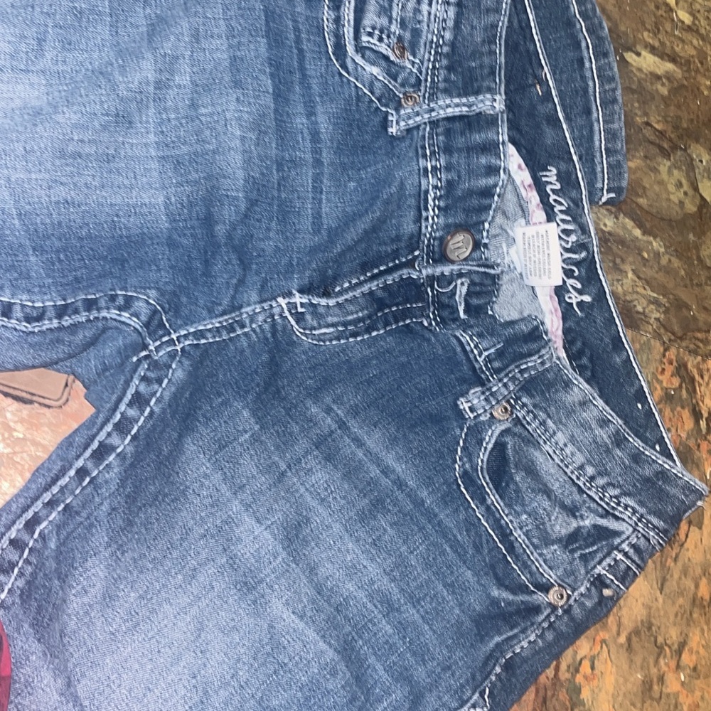 Maurices Blue Boot Cut Jeans with Distressed Details